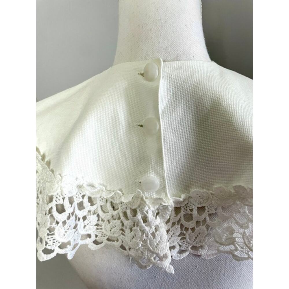Handmade White Lace Detachable Cape Collar Victorian Cottagecore French Country - Picture 4 of 11